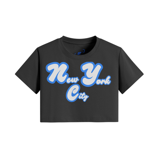 New York City Script women’s crop T-shirt by City 2 City Wear