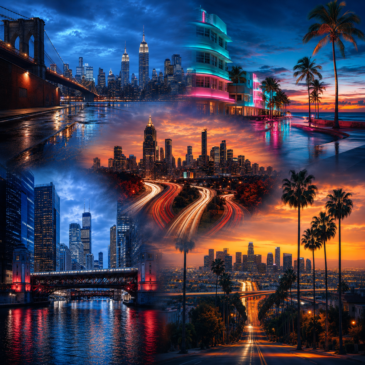 City 2 City Wear Rep Your City Collection featuring New York, Miami, Atlanta, Chicago and Los Angeles city scenes