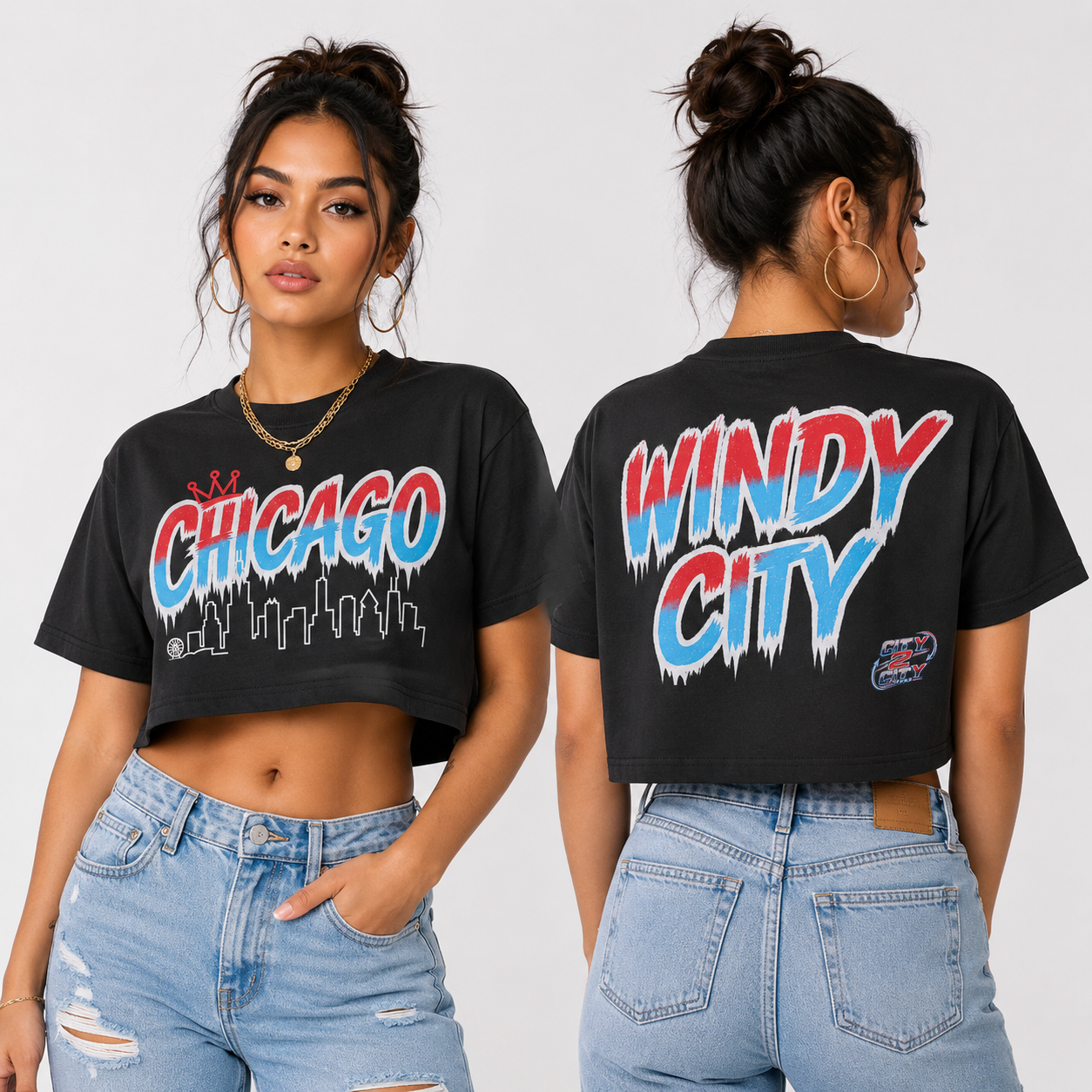 CHI-TOWN Women's Cropped Boxy T-Shirt