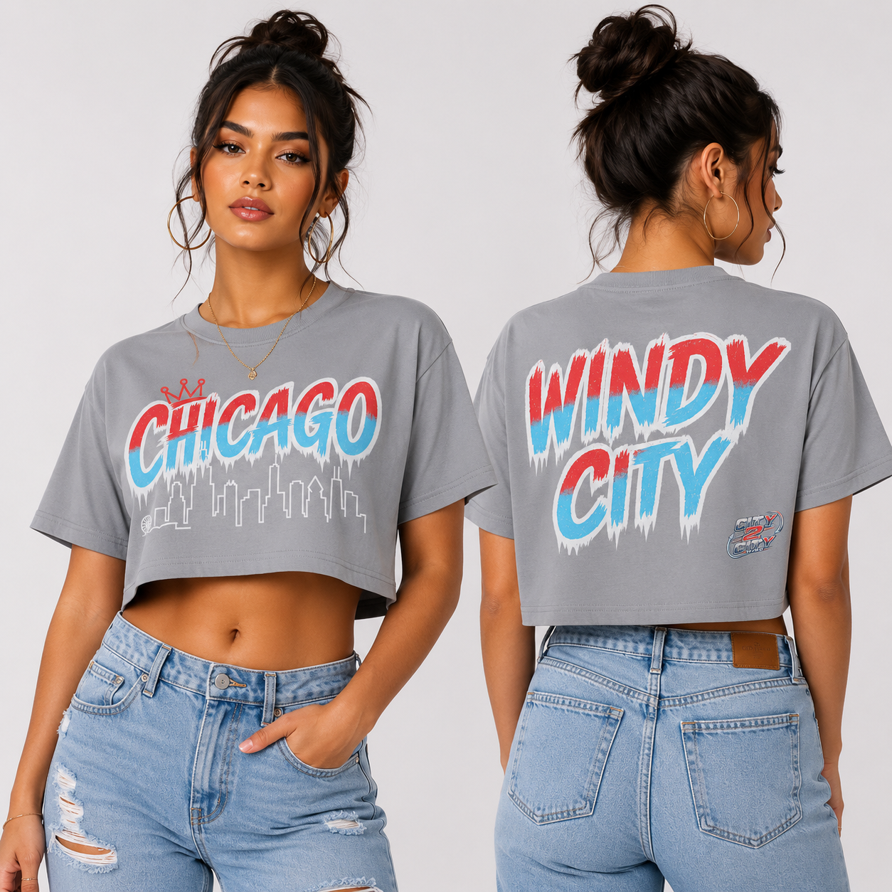 CHI-TOWN Women's Cropped Boxy T-Shirt