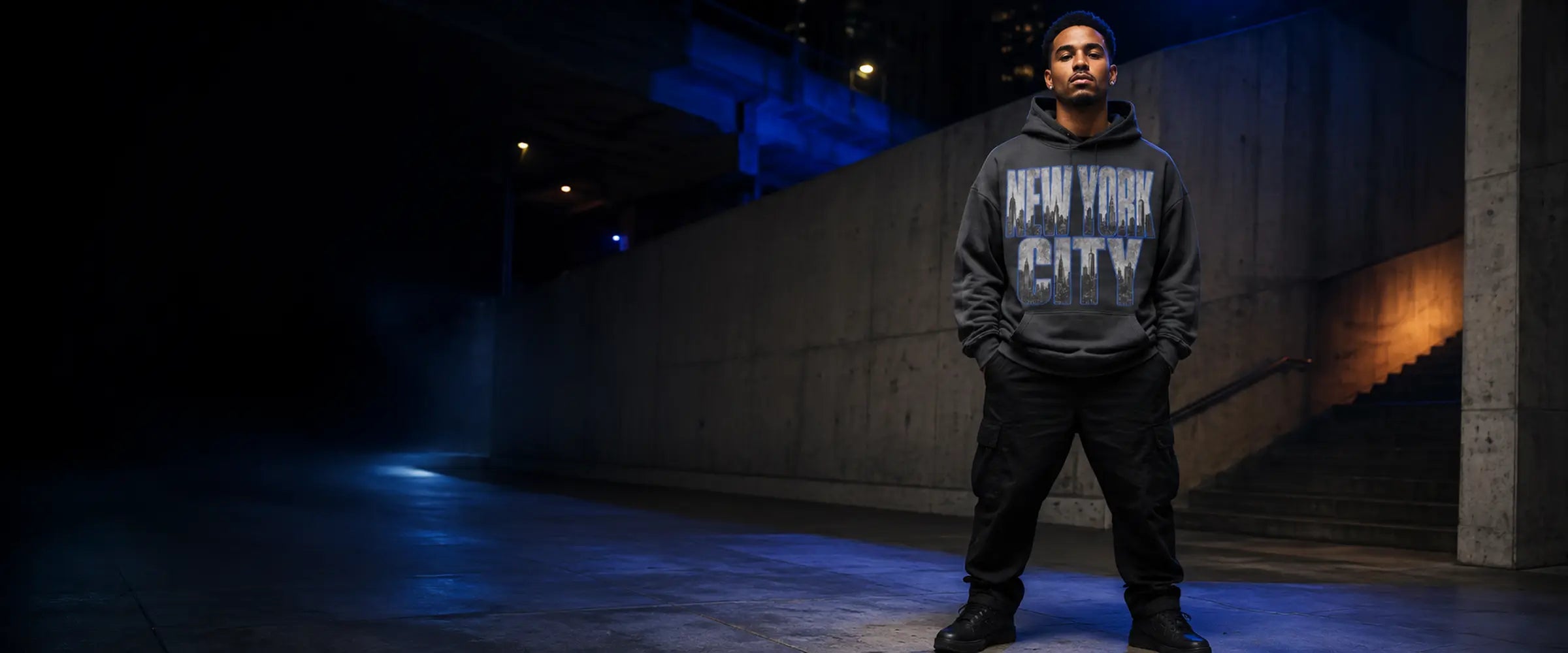 City 2 City Wear New York City streetwear campaign featuring the Concrete Jungle oversized hoodie