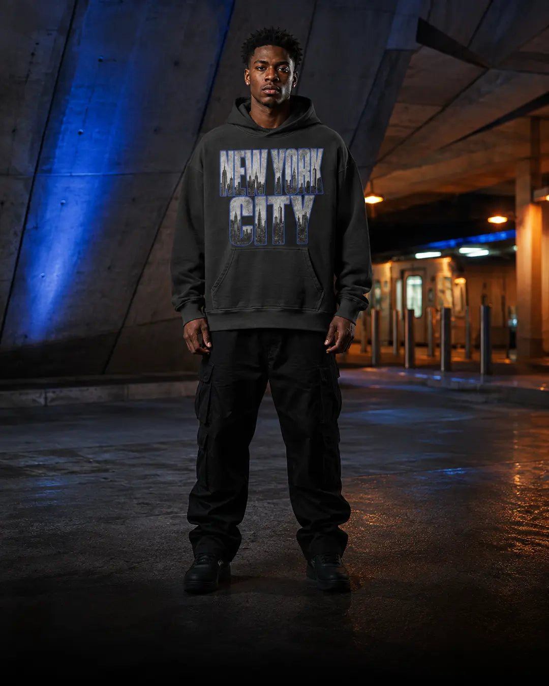 City 2 City Wear New York City mobile campaign featuring the Concrete Jungle oversized hoodie