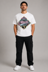 Miami 1896 Heritage 240 GSM Heavyweight Boxy T-Shirt, White front-view full-body men’s studio model photo, Miami | City 2 City Wear