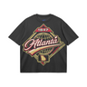 Black Atlanta 1847 Heritage 240 GSM heavyweight boxy T-shirt – front view